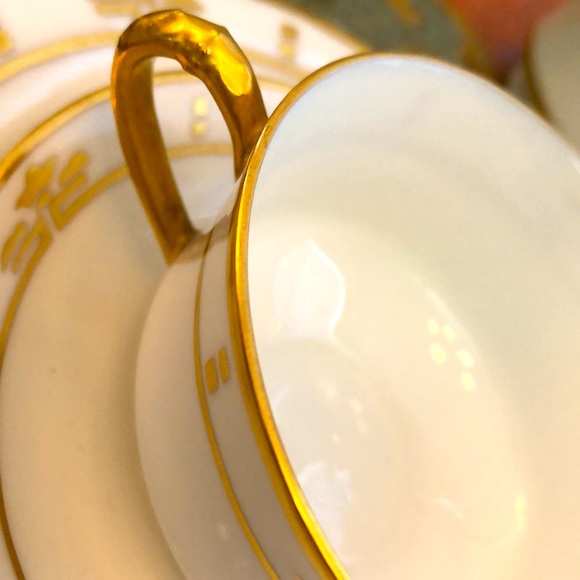 EUC- Antique Haviland France Deco HP Breakfast Set for two - Picture 15 of 15